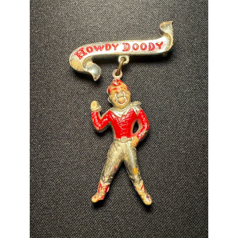 Antique Howdy Doody Enamel Brooch